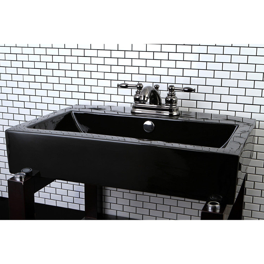 Water Onyx Double-Handle 3-Hole Deck Mount 4-Inch Centerset Bathroom Faucet with Pop-Up Drain