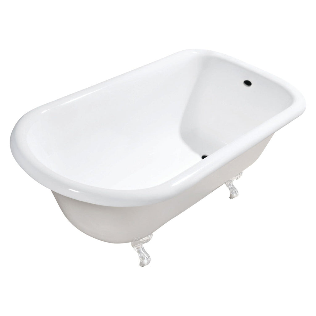 Aqua Eden 54-Inch Cast Iron Classic Flat-Rim Roll Top Clawfoot Tub (No Faucet Drillings)