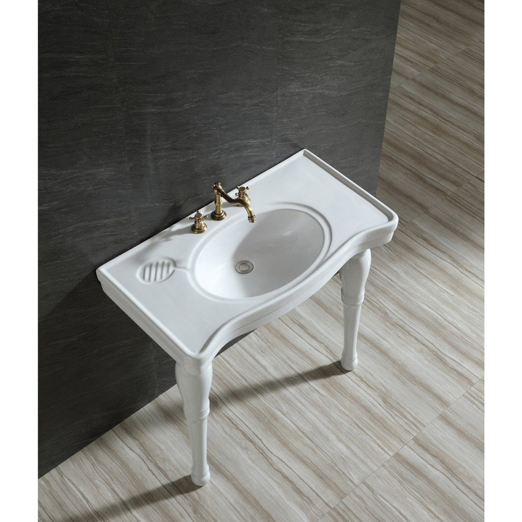 Imperial 36-Inch Ceramic Console Sink and Legs (8-Inch, 3-Hole)