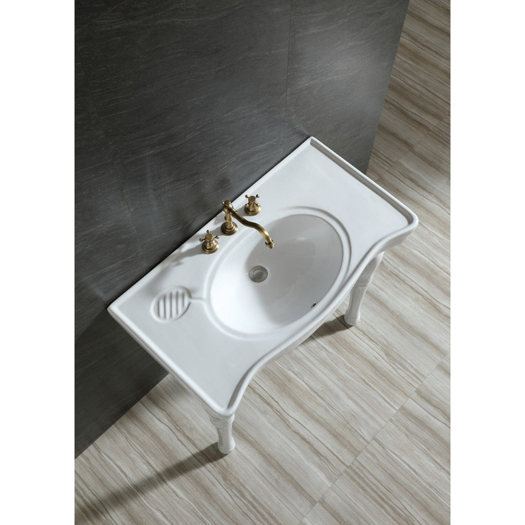 Imperial 36-Inch Ceramic Console Sink and Legs (8-Inch, 3-Hole)