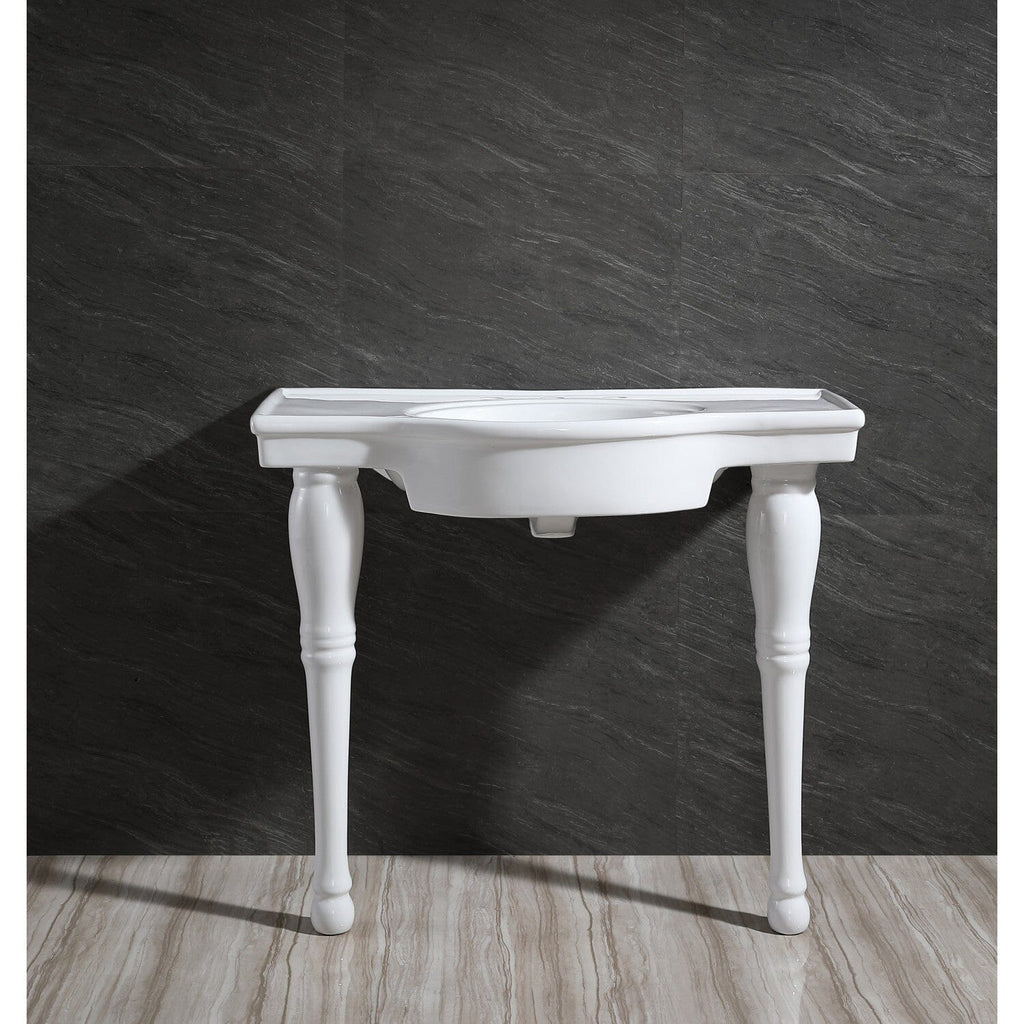 Templeton 37-Inch Ceramic Console Sink with Legs (8-Inch, 3-Hole)