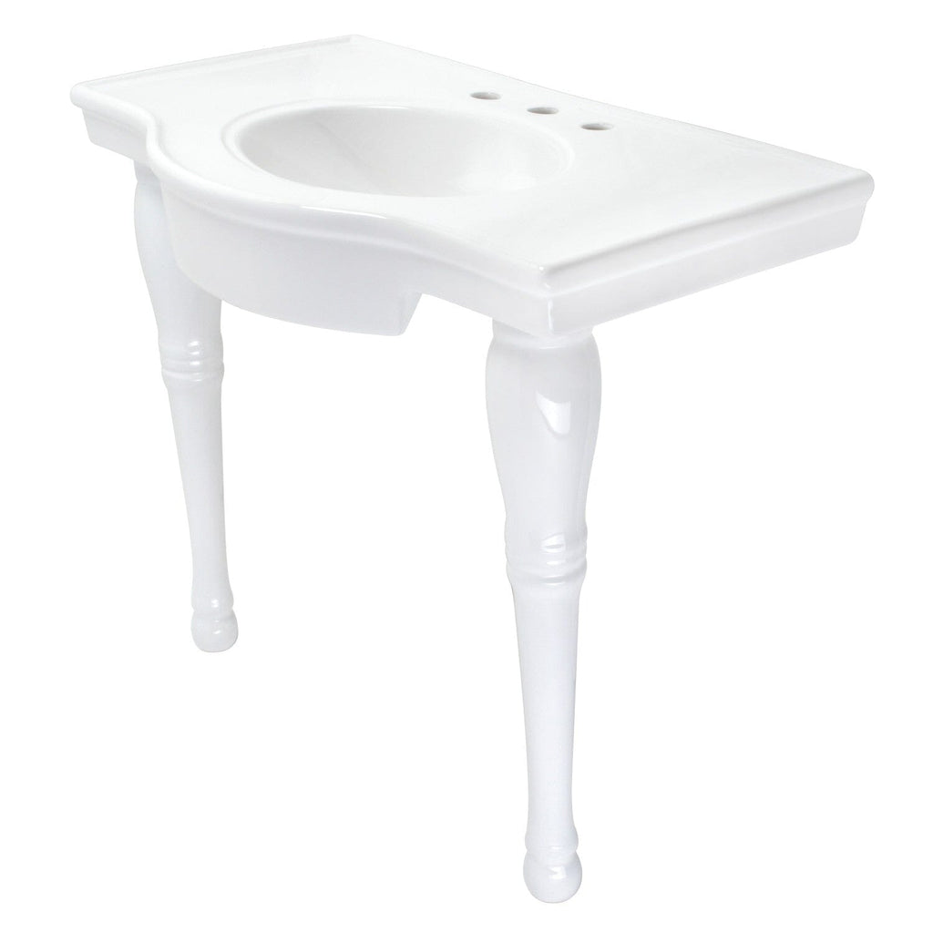 Templeton 37-Inch Ceramic Console Sink with Legs (8-Inch, 3-Hole)