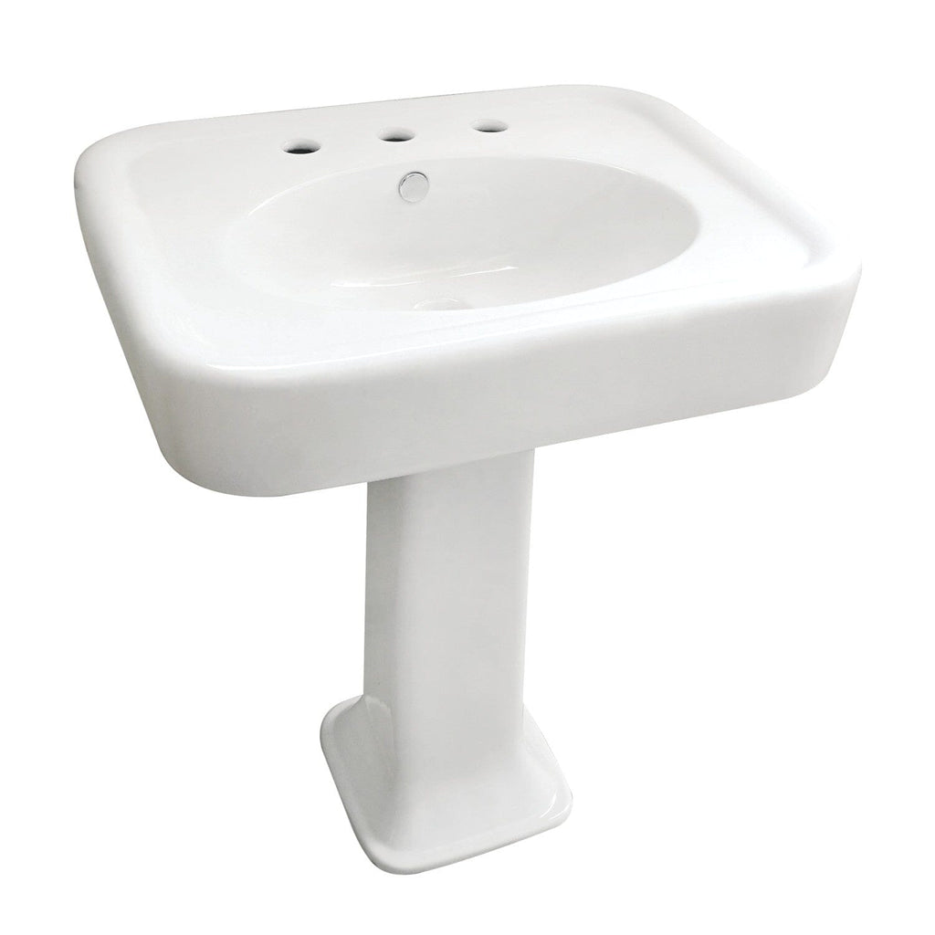 Robert 26-Inch Ceramic Pedestal Sink (8-Inch, 3-Hole)