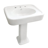 Robert 26-Inch Ceramic Pedestal Sink (8-Inch, 3-Hole)