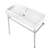 New Haven 39-Inch Porcelain Console Sink with Stainless Steel Legs (1-Hole)