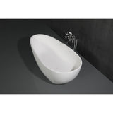 Arcticstone 67-Inch Solid Surface Egg Shaped Double Ended Freestanding Tub with Drain