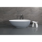 Arcticstone 67-Inch Solid Surface Egg Shaped Double Ended Freestanding Tub with Drain