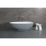 Arcticstone 67-Inch Solid Surface Egg Shaped Double Ended Freestanding Tub with Drain