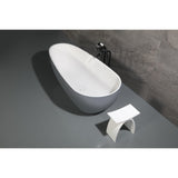 Arcticstone 72-Inch Solid Surface Egg Shaped Double Ended Freestanding Tub with Drain