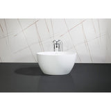 Arcticstone 45-Inch Solid Surface Round Double Ended Freestanding Tub with Drain