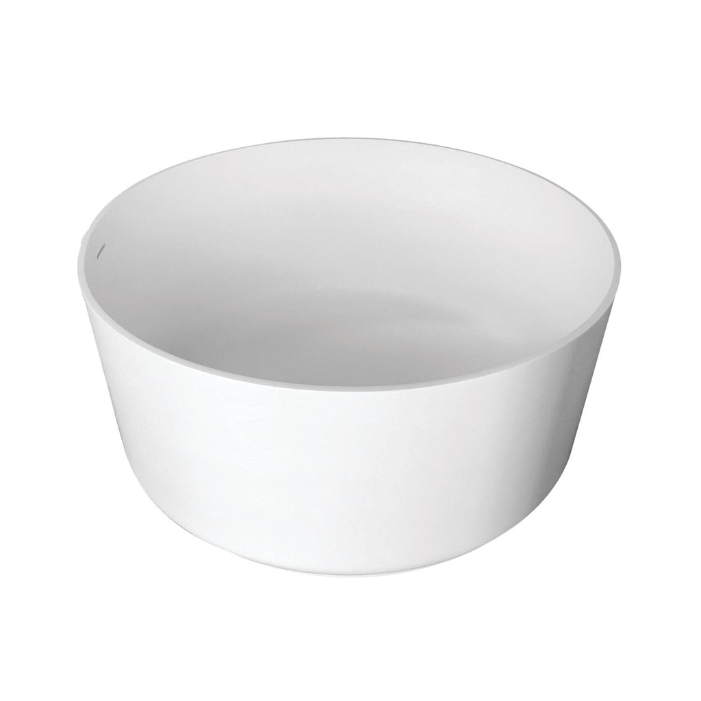 Arcticstone 51-Inch Solid Surface Round Double Ended Freestanding Tub with Drain
