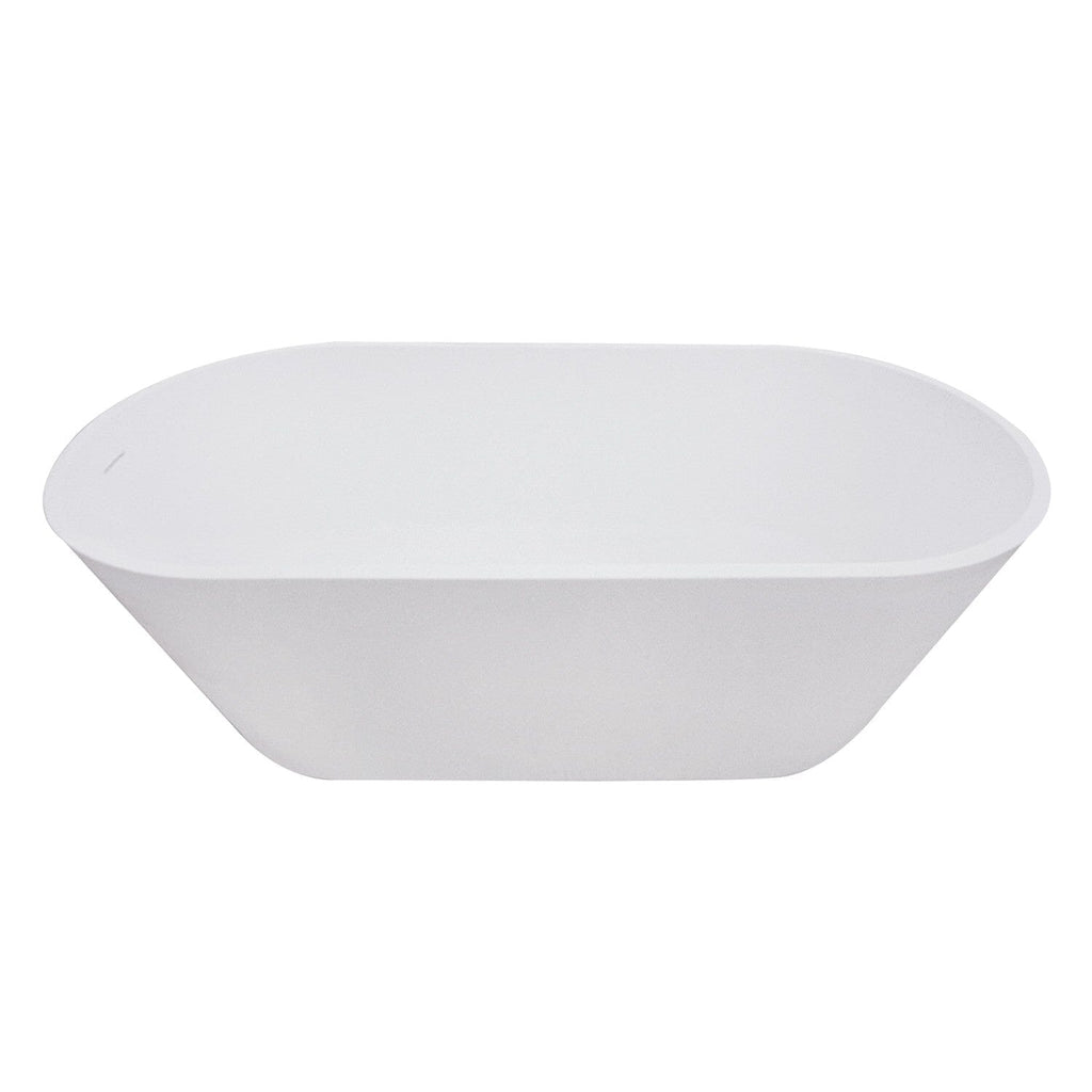 Arcticstone 67-Inch Solid Surface Oval Double Ended Freestanding Tub with Drain