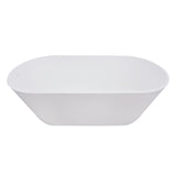Arcticstone 67-Inch Solid Surface Oval Double Ended Freestanding Tub with Drain