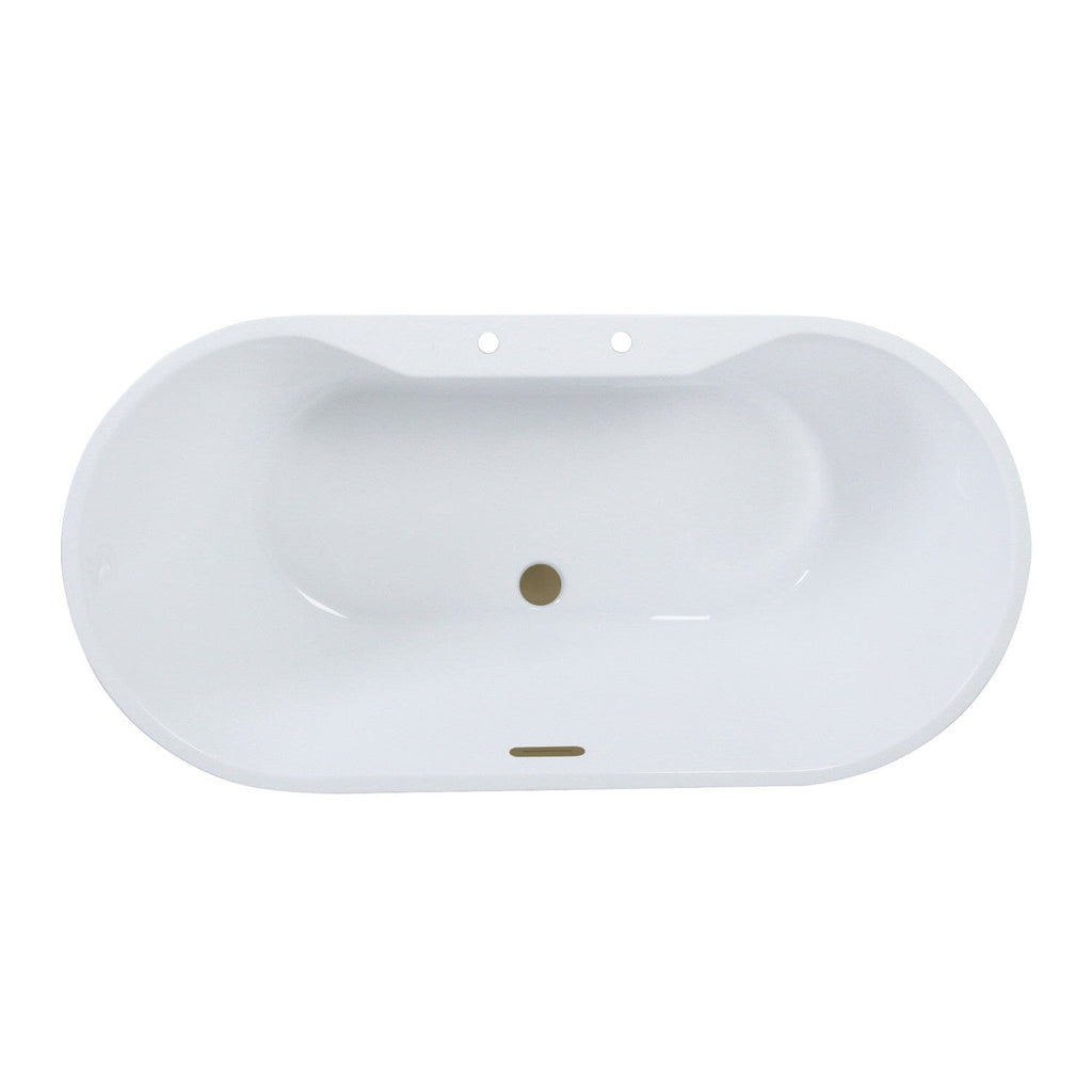 Aqua Eden 51-Inch Acrylic Oval Double Ended Freestanding Tub with Drain