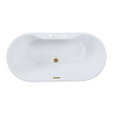Aqua Eden 51-Inch Acrylic Oval Double Ended Freestanding Tub with Drain
