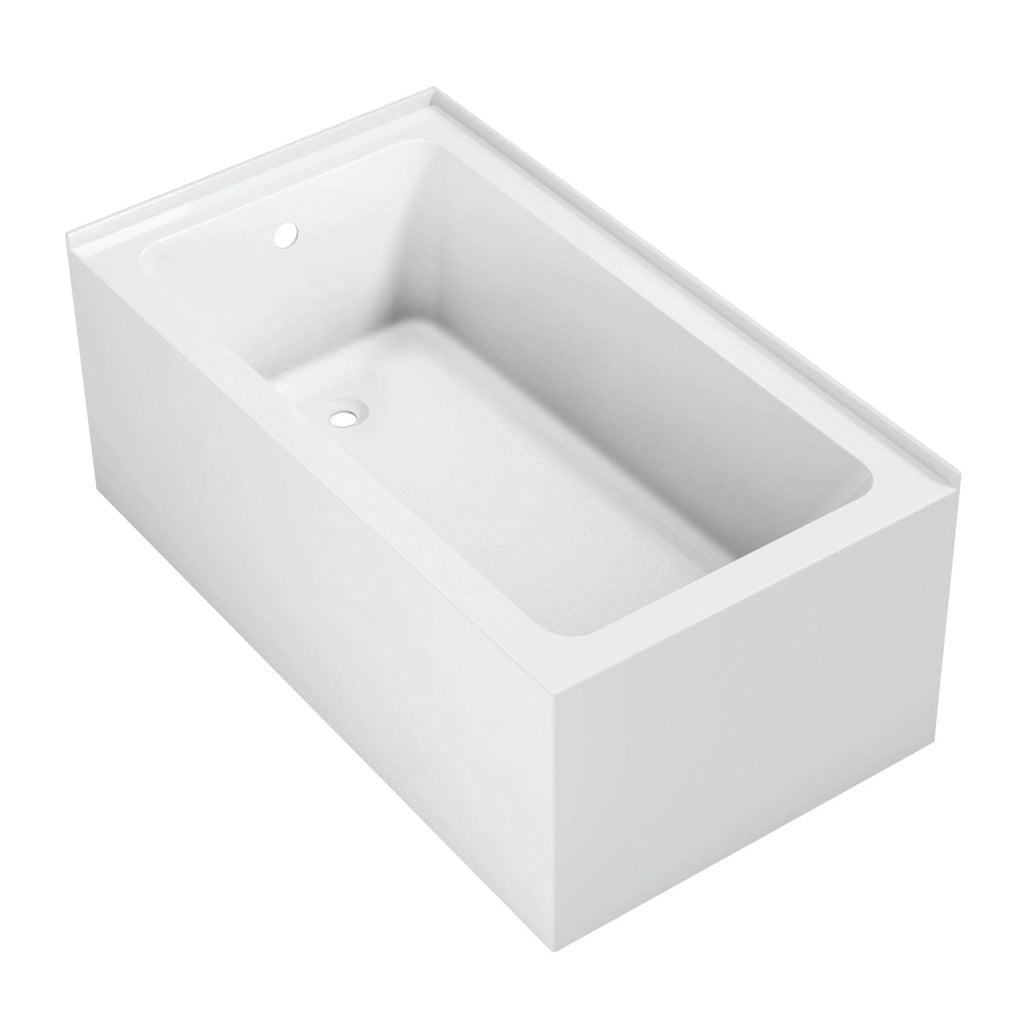 Aqua Eden 54-Inch Acrylic Rectangular 2-Wall Corner Alcove Tub, Left Hand Drain