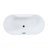 Aqua Eden 59-Inch Acrylic Oval Double Ended Freestanding Tub with Drain