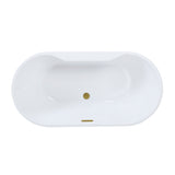 Aqua Eden 59-Inch Acrylic Oval Double Ended Freestanding Tub with Drain