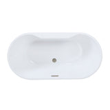 Aqua Eden 59-Inch Acrylic Oval Double Ended Freestanding Tub with Drain