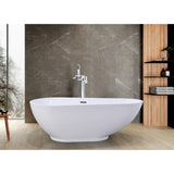 Aqua Eden 69-Inch Acrylic Oval Double Ended Freestanding Tub with Drain