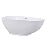 Aqua Eden 69-Inch Acrylic Oval Double Ended Freestanding Tub with Drain