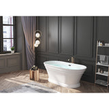 Aqua Eden 67-Inch Acrylic Oval Double Ended Pedestal Tub with Drain (No Faucet Drillings)