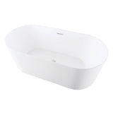 Aqua Eden 67-Inch Acrylic Oval Double Ended Freestanding Tub with Drain