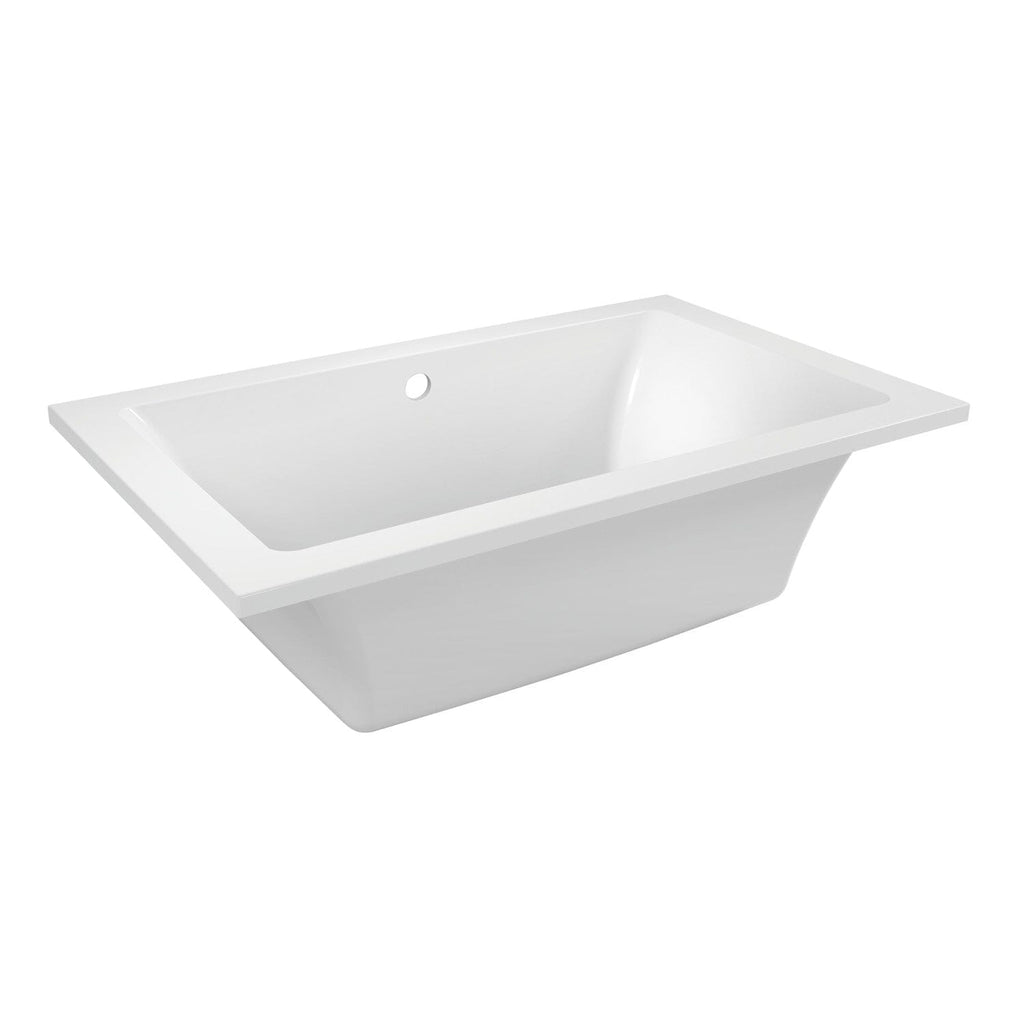 Aqua Eden 59-Inch Acrylic Rectangular Drop-In Tub with Reversible Drain
