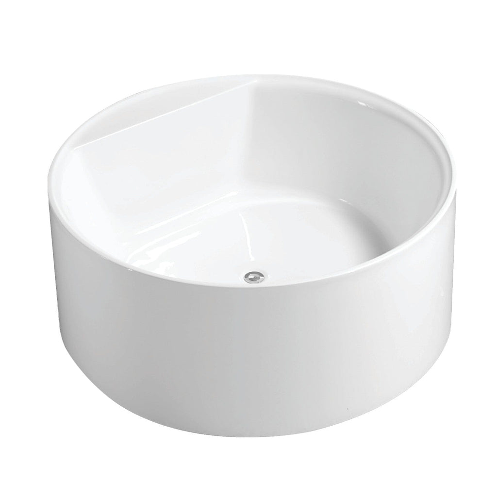 Aqua Eden 53-Inch Acrylic Round Double Ended Freestanding Tub with Drain