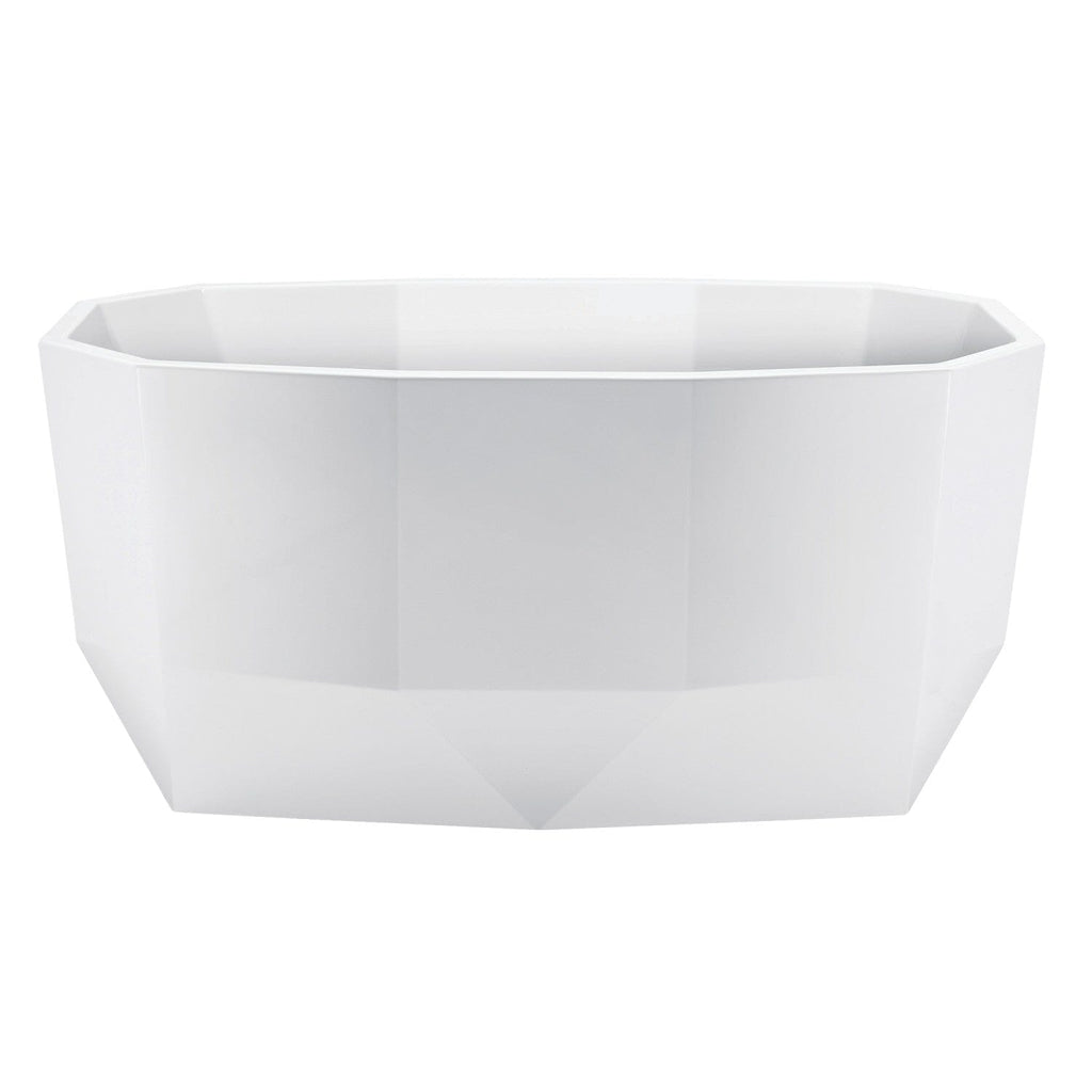 Aqua Eden 59-Inch Acrylic Oval Double Ended Freestanding Tub with Drain