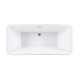 Aqua Eden 71-Inch Acrylic Oval Rectangular Double Ended Pedestal Tub with Drain (No Faucet Drillings)