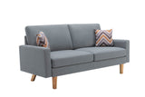 Bahamas Gray Linen Sofa and 2 Chairs with 2 Throw Pillows