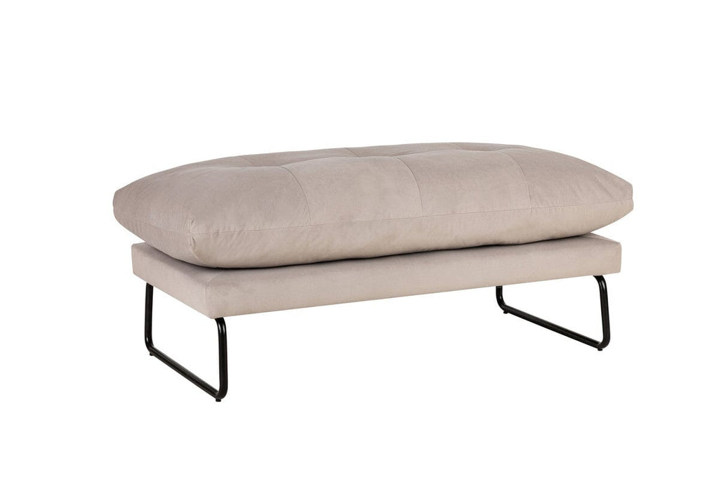 Karla Gray Velvet Contemporary Ottoman