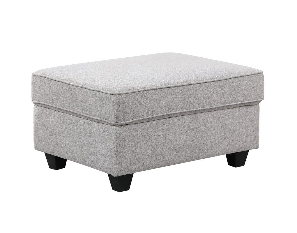 Leo Light Gray Linen 6 Seater Sofa and Ottoman