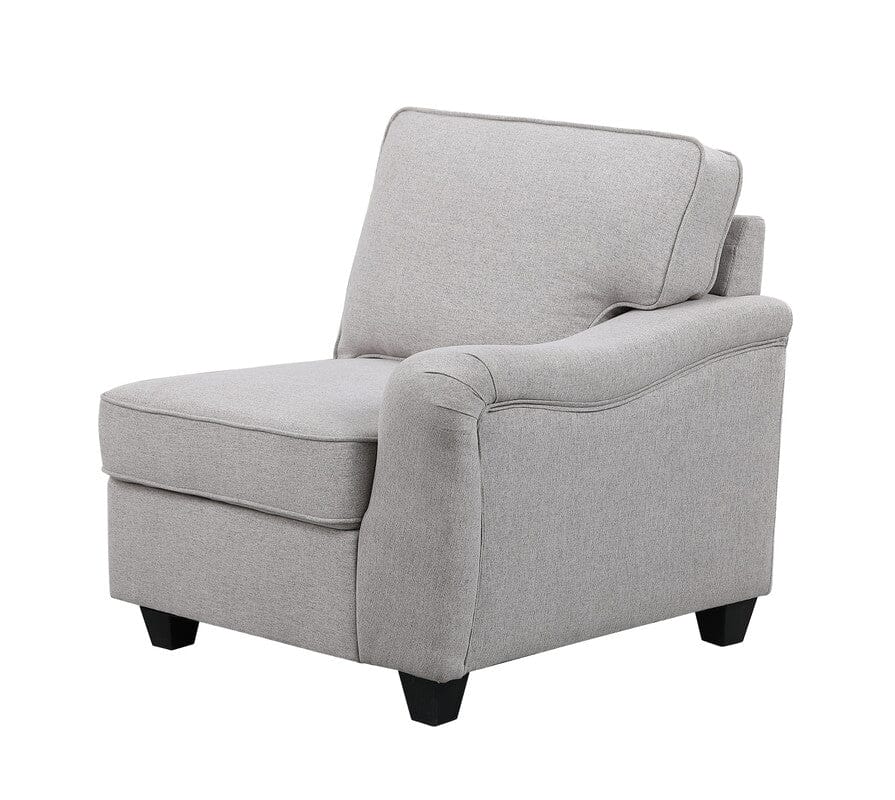 Leo Light Gray Linen 5 Seater Sofa and Ottoman