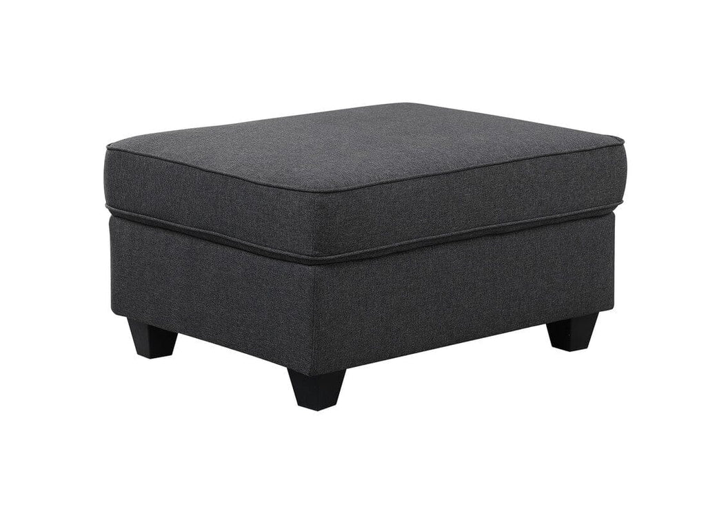 Leo Dark Gray Linen 5 Seater Sofa and Ottoman
