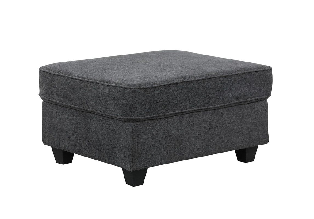 Leo Dark Gray Woven 5 Seater Sofa and Ottoman