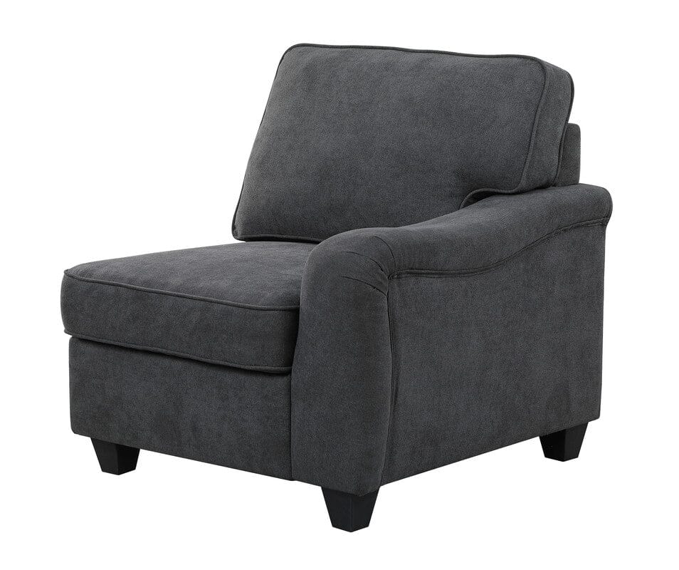 Leo Dark Gray Woven 6 Seater Sofa and Ottoman