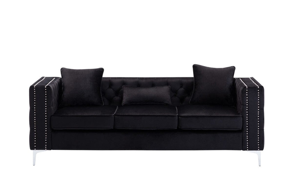 Lorreto Black Velvet Sofa