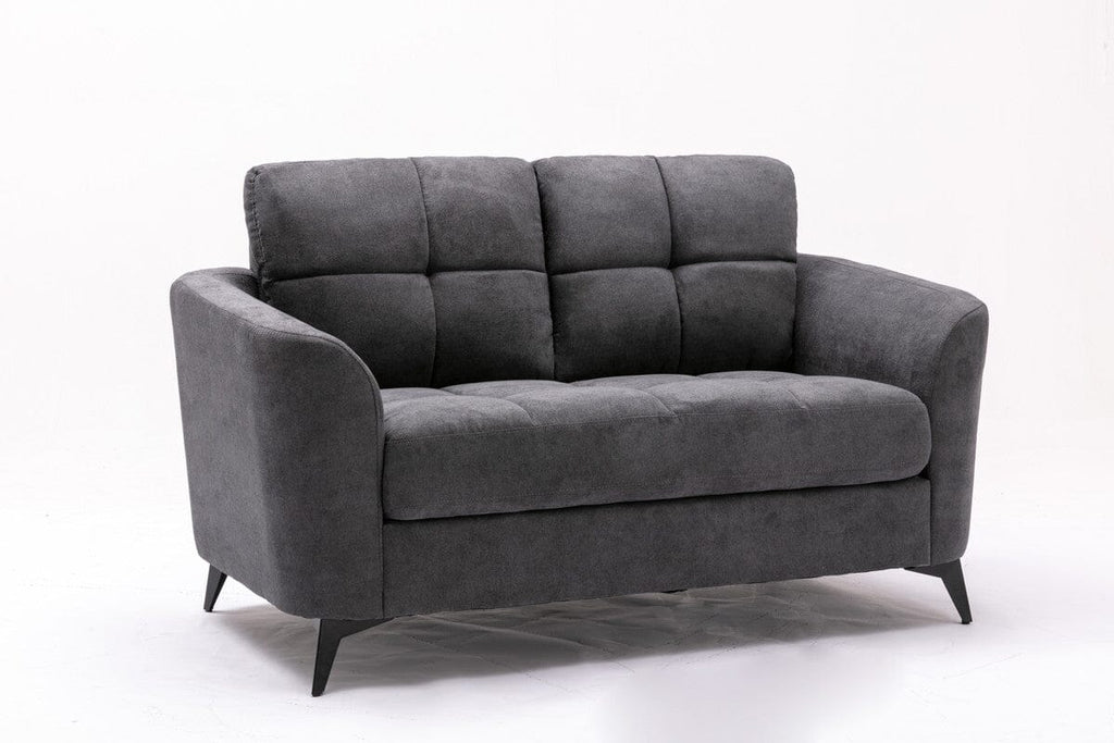 Callie Gray Woven Fabric Sofa Loveseat Chair Living Room Set