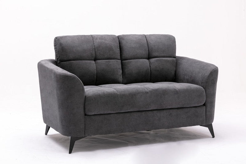 Callie Gray Woven Fabric Loveseat