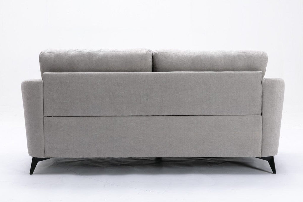 Callie Light Gray Woven Fabric Sofa Loveseat Chair Living Room Set