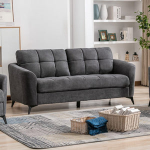 Callie Gray Woven Fabric Sofa