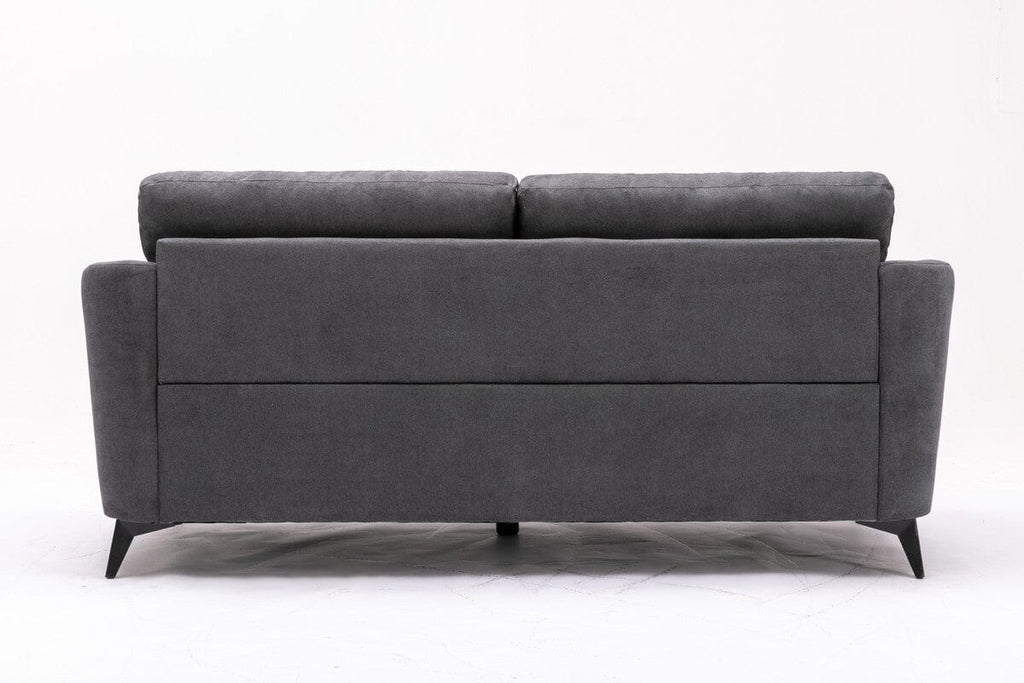 Callie Gray Woven Fabric Sofa Loveseat Chair Living Room Set
