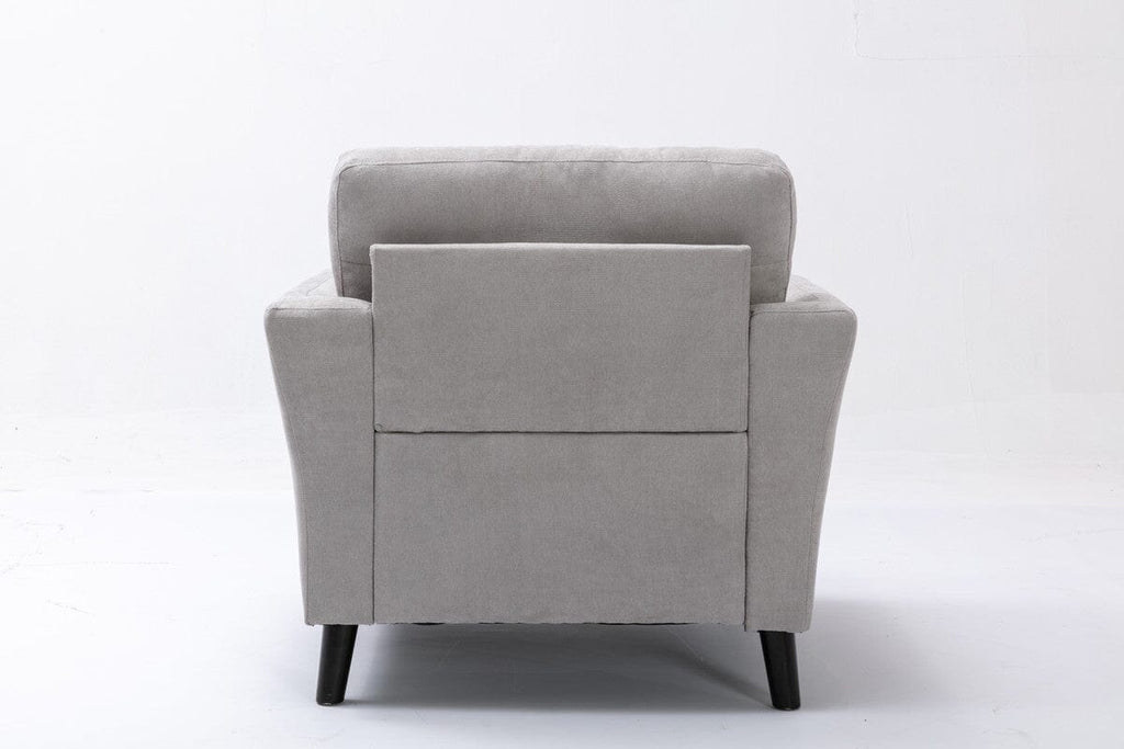Damian Light Gray Woven Fabric Sofa Loveseat Chair Living Room Set