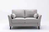 Damian Light Gray Woven Fabric Sofa Loveseat Chair Living Room Set