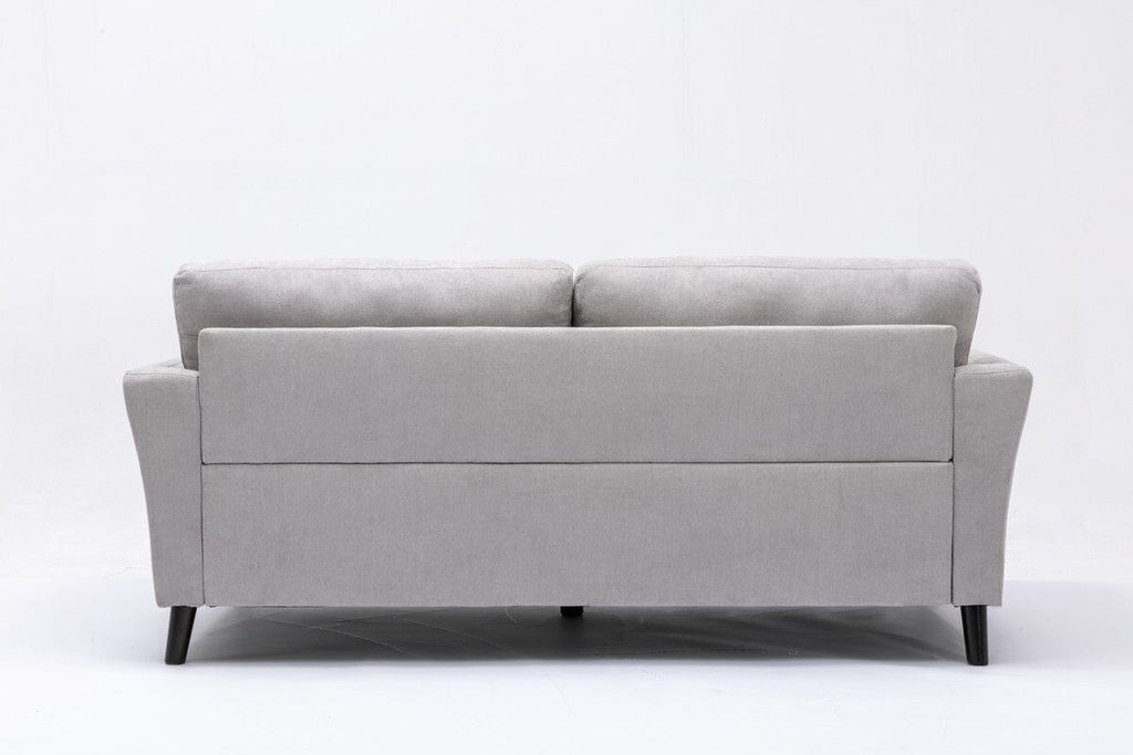 Damian Light Gray Woven Fabric Sofa Loveseat Chair Living Room Set
