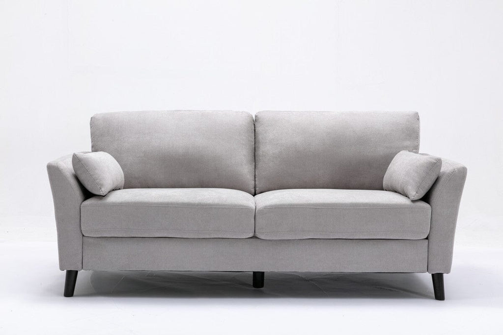 Damian Light Gray Woven Fabric Sofa Loveseat Chair Living Room Set