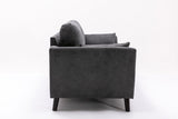 Damian Gray Woven Fabric Sofa Loveseat Living Room Set