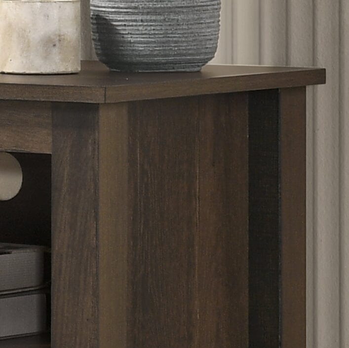 Benito Dark Dusty Brown 70" Wide TV Stand with Open Shelves and Cable Management